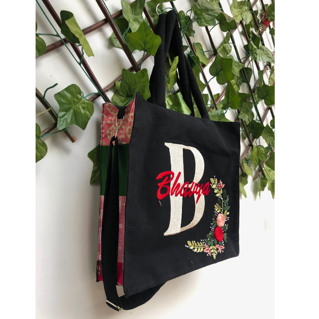 Personalized Black Box Tote Bag