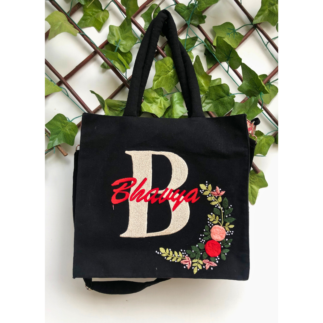 Personalized Black Box Tote Bag