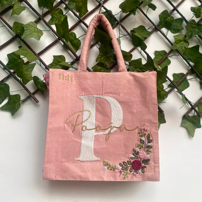 Personalized peach Box Tote Bag