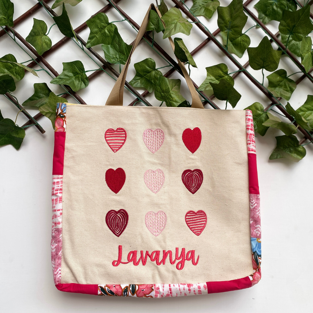 Hearts tote bag