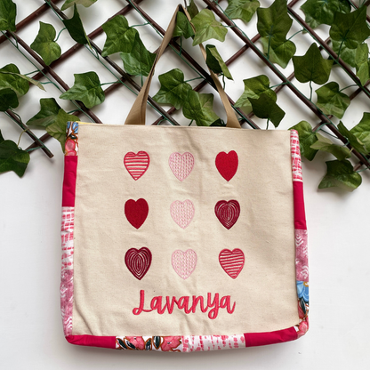 Hearts tote bag