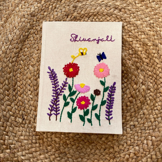 Floral Embroidered Diary