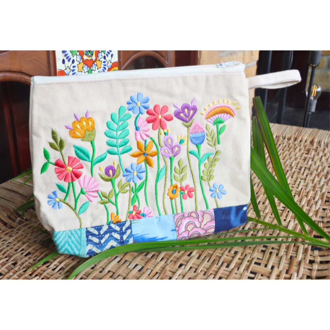 Personalized Floral Pouch