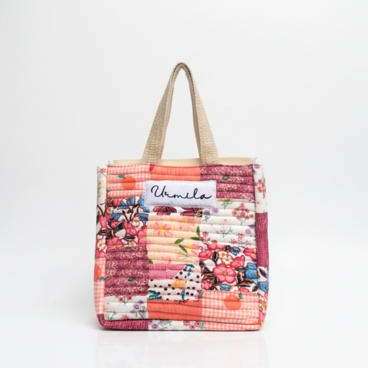Shades of Peach Quilted Tote bag
