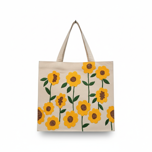 Sunflower box tote bag