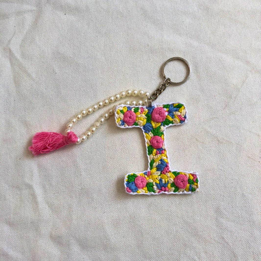 'I' Letter key charm