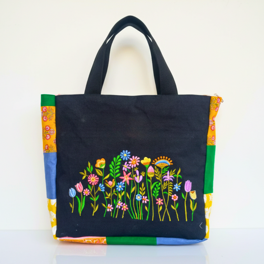 Garden Black Tote Bag