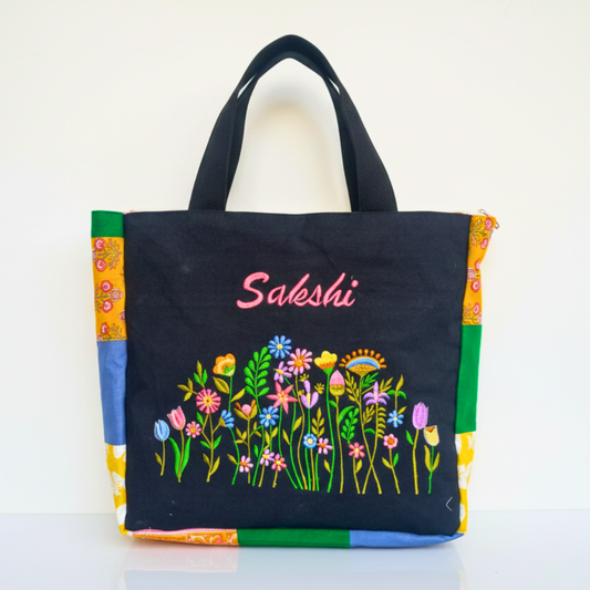 Garden Black Tote Bag