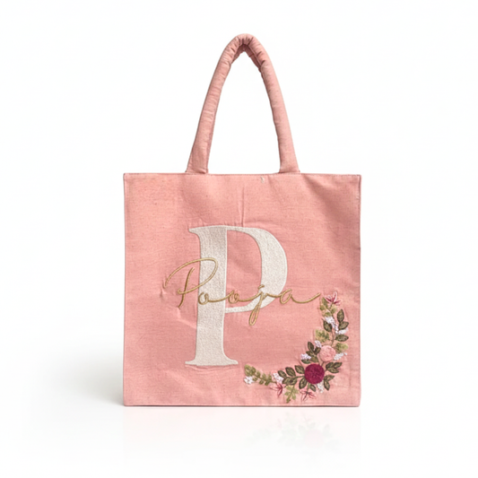 Personalized peach Box Tote Bag