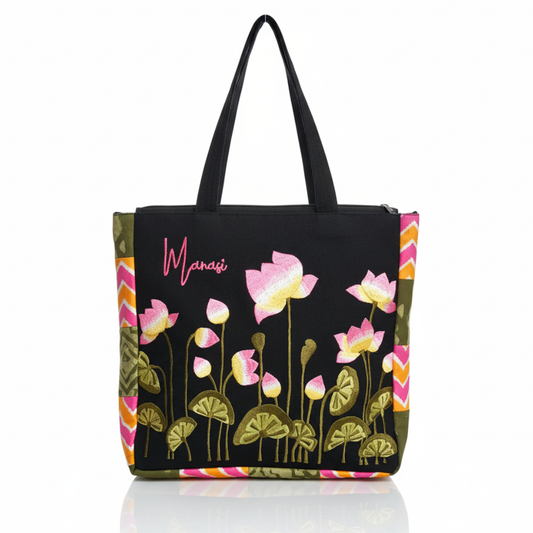 Black Lotus tote bag