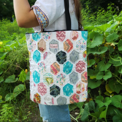 Hexagonal Multi-Print tote bag