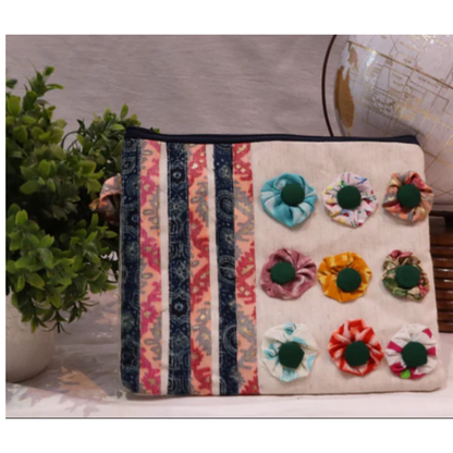 Bolsa de flores con estampado de rayas