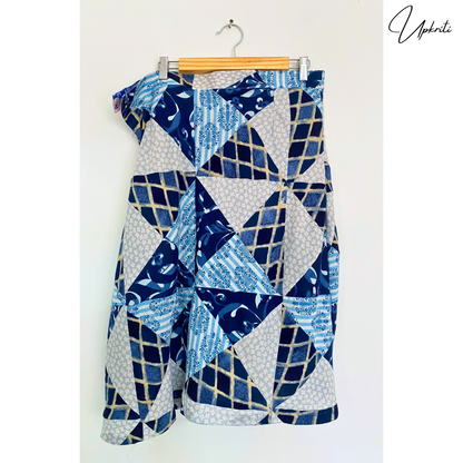 Blue Patchwork Skirt