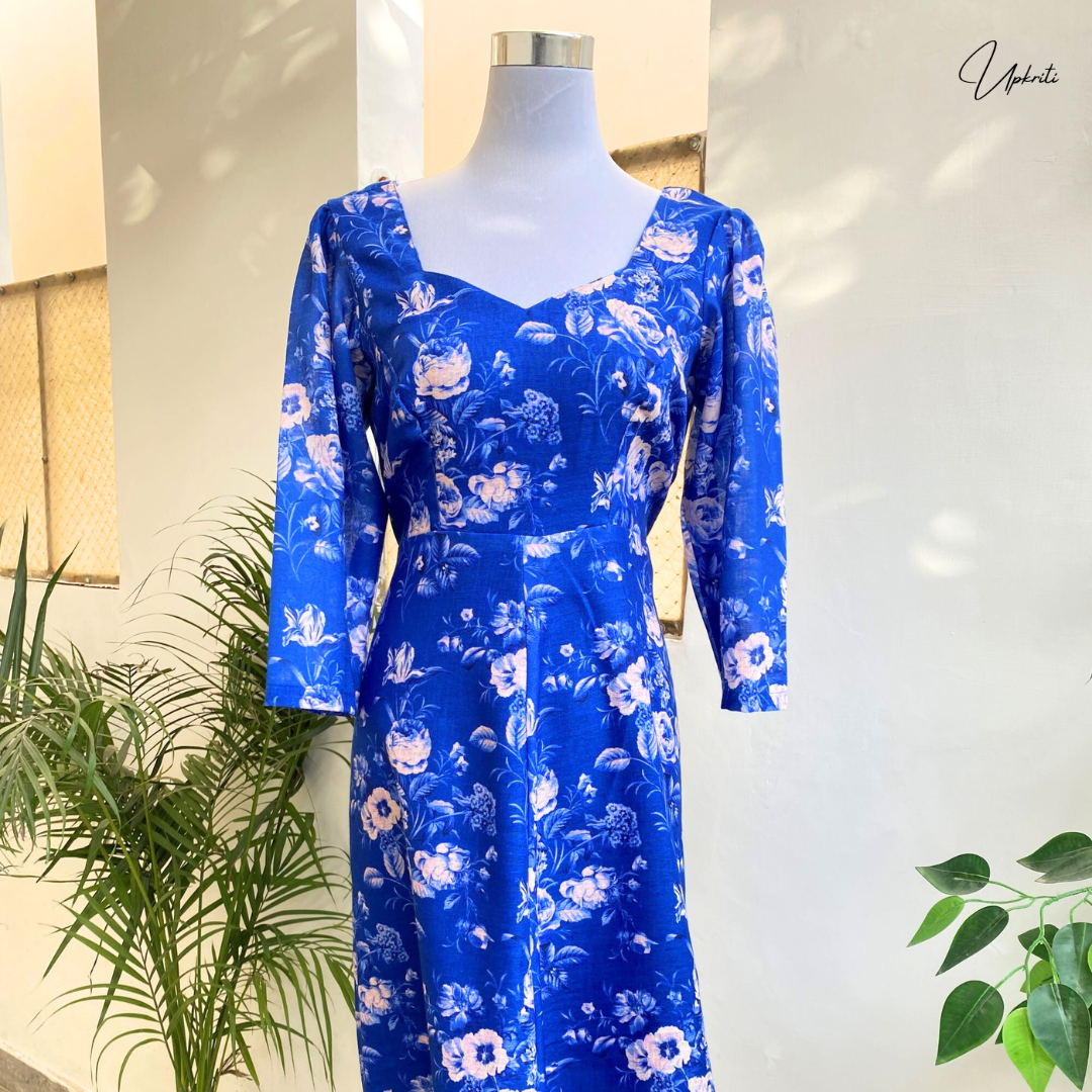 Navy delight floral dress