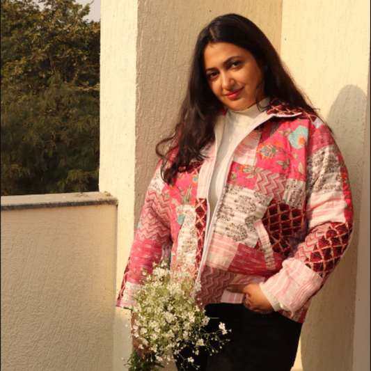 Shades of Pink Oversized Jacket