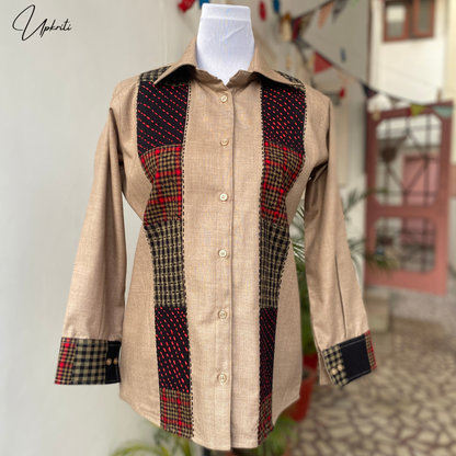 Camisa de lana con patchwork de The Urban Nomad 