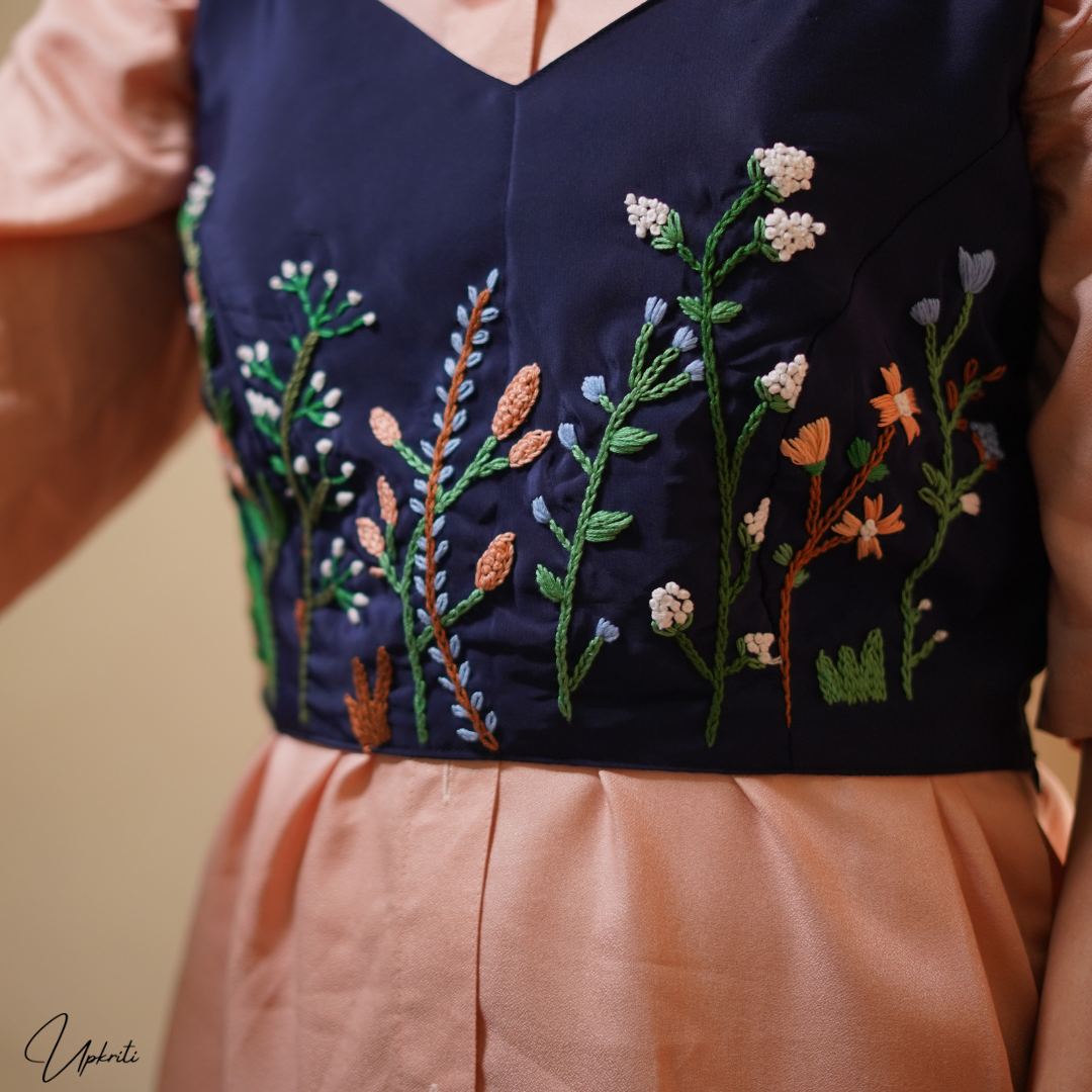 Embroidered peach co-ord set