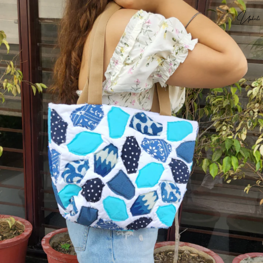 Blue Mosaic Tote Bag