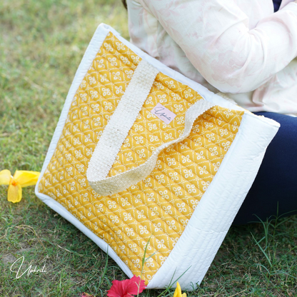 Sunshine Stitched Quilted Tote bag