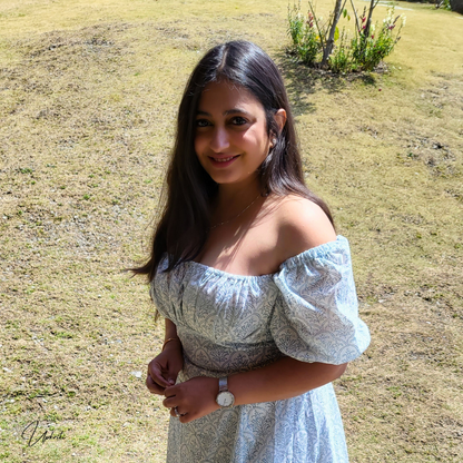 White Block Print Dress