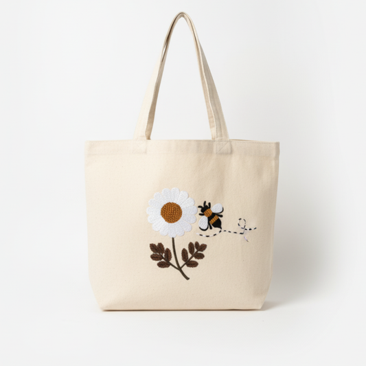 Bee Letter Blossom Tote Bag