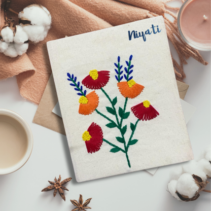 Floral hand embroidered Diary