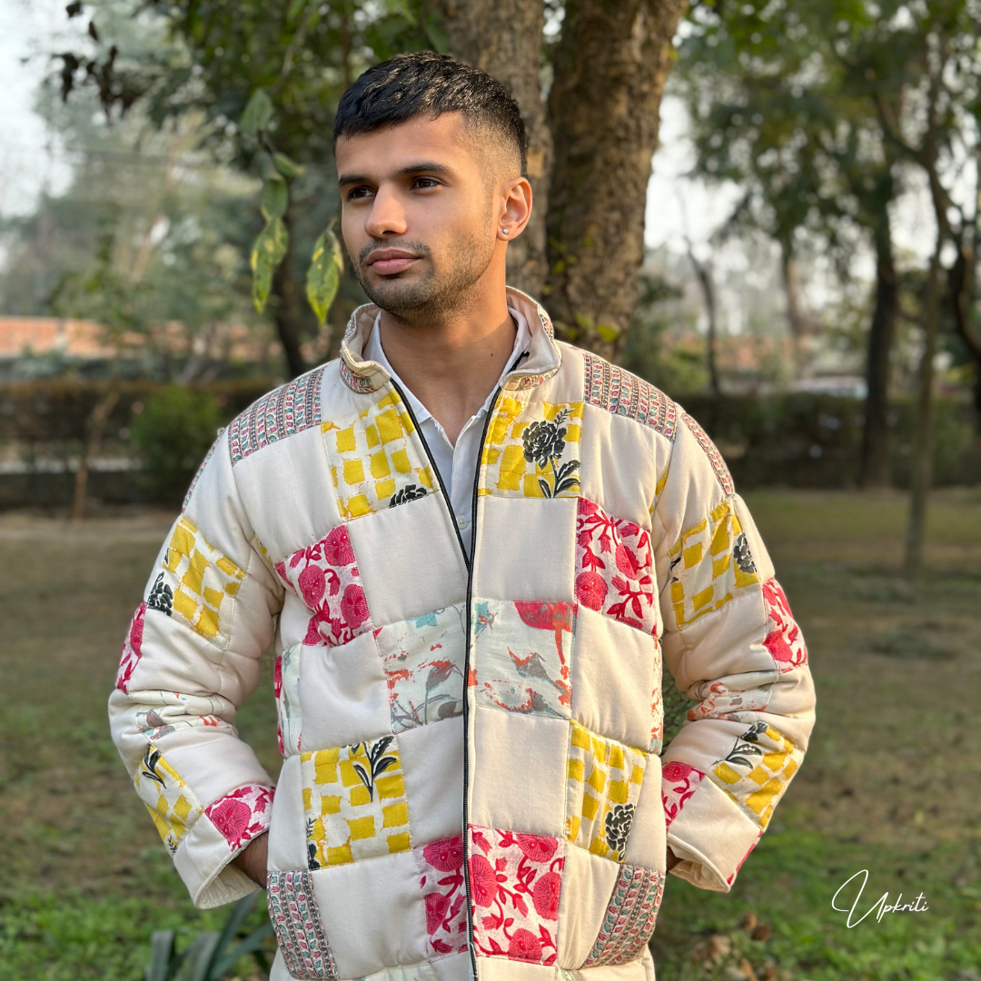 Patchwork bloom unisex jacket