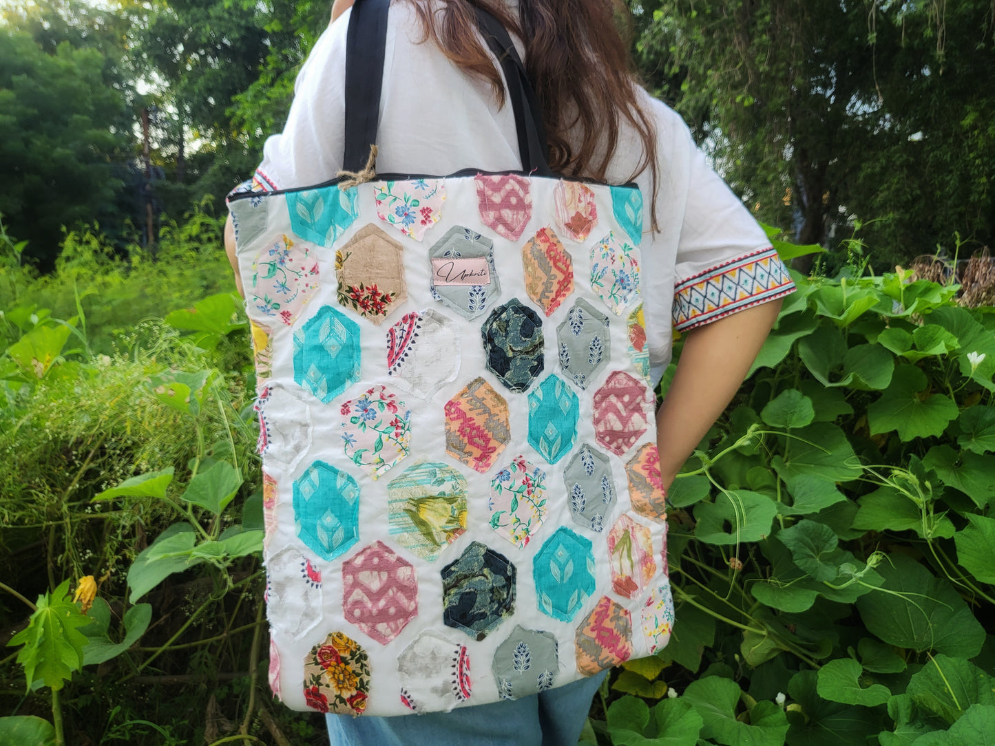 Hexagonal Multi-Print tote bag