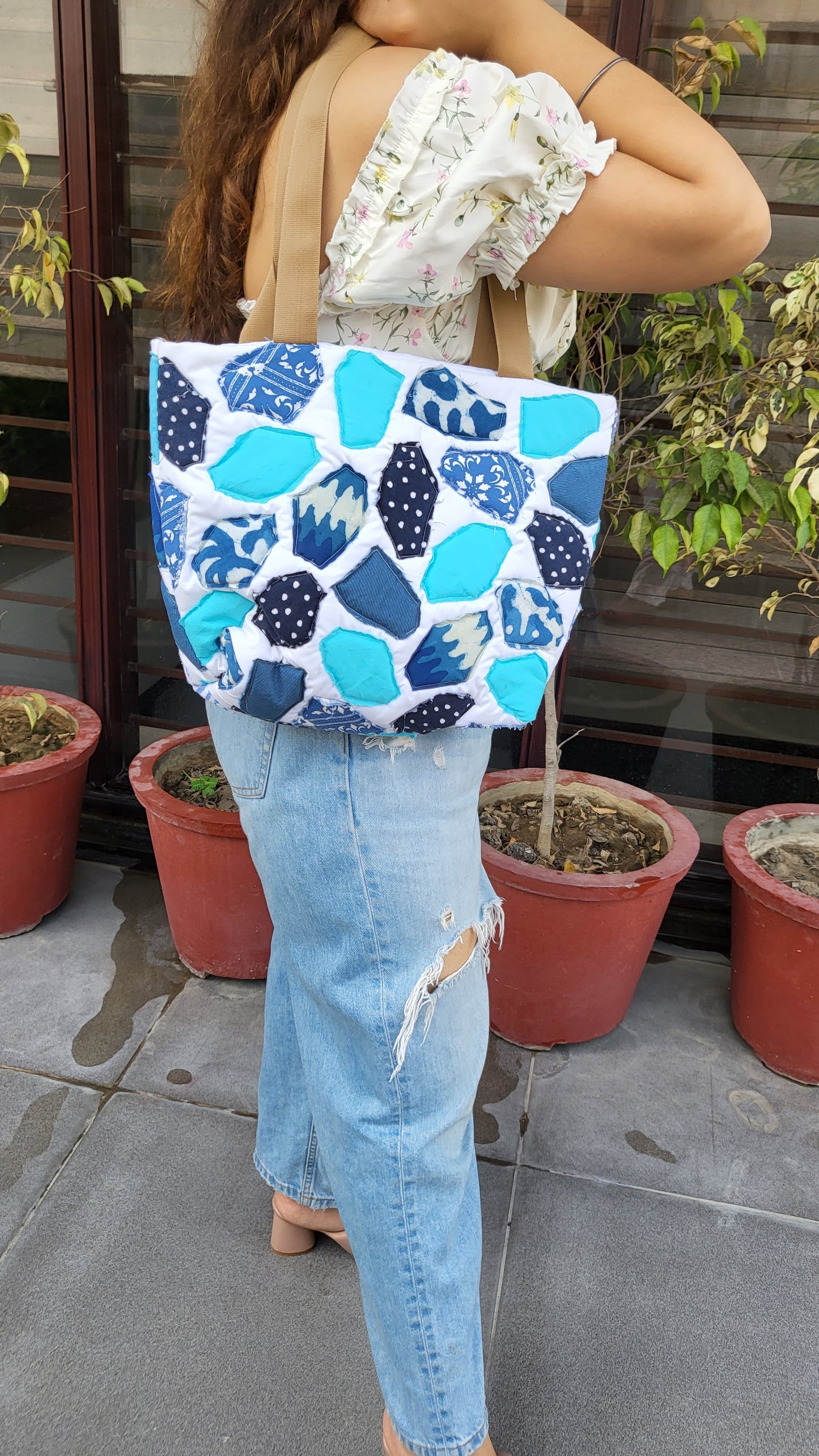 Blue Mosaic Tote Bag