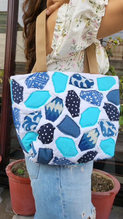 Blue Mosaic Tote Bag