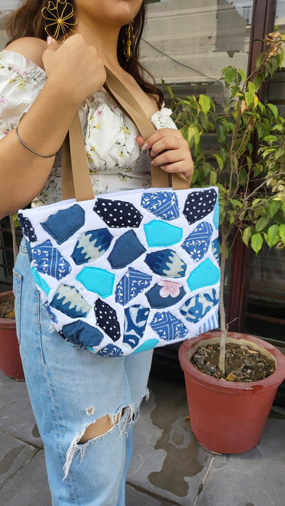 Blue Mosaic Tote Bag