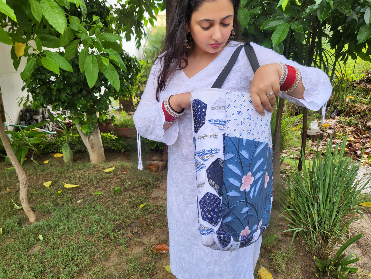 Jardín azul Bolsa de tela