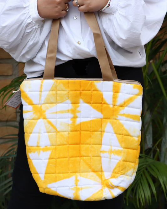 Yellow tie-dye Tote Bag