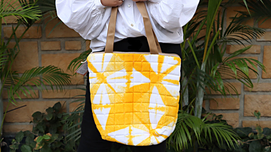 Yellow tie-dye Tote Bag