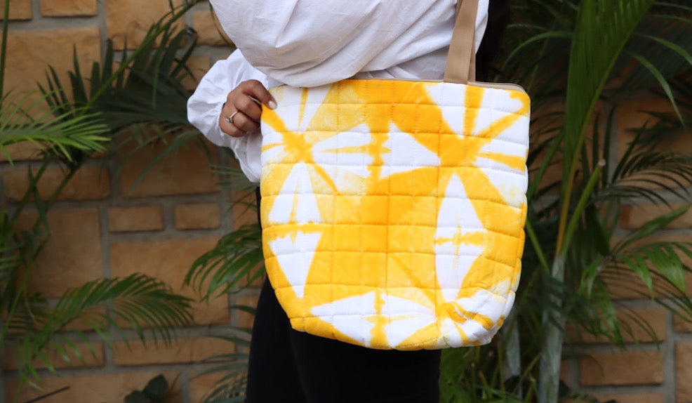 Yellow tie-dye Tote Bag