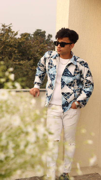 Shades of Blue Oversized Jacket