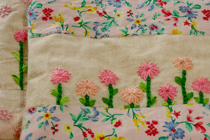 Khadi Flower Garden Embroidered pouch