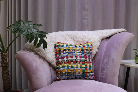 Multicoloured Mat Cushion Cover