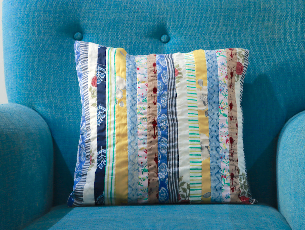 Multicolour stripes cushion cover