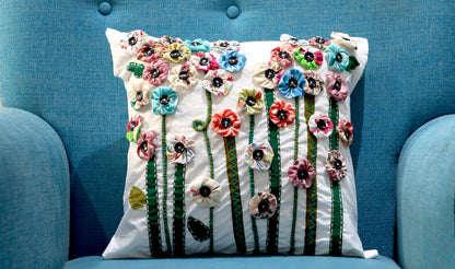 Multiprinted floral cushion covers