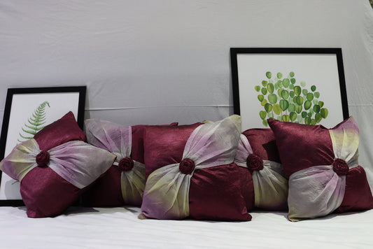 Pink Silk Cushion Covers