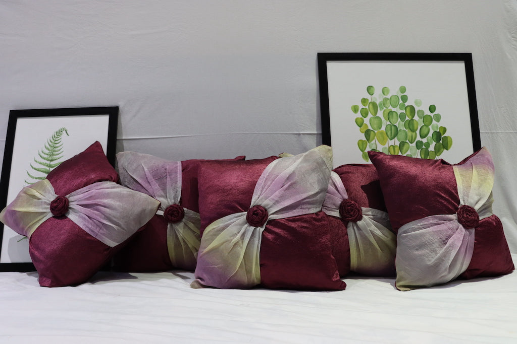 Pink Silk Cushion Covers