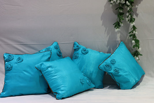 Turquoise Silk Cushion Covers