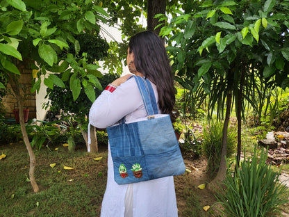 Bolso Tote De Mezclilla Cactus